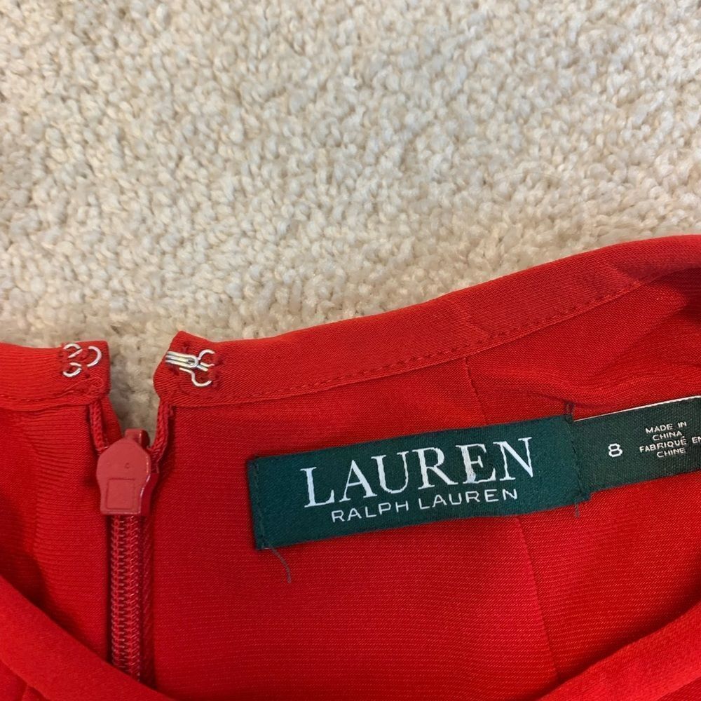 LAUREN Ralph Lauren red Jersey Fit-and-Flare Dress Sz 8 NWOT - Picture 12 of 14
